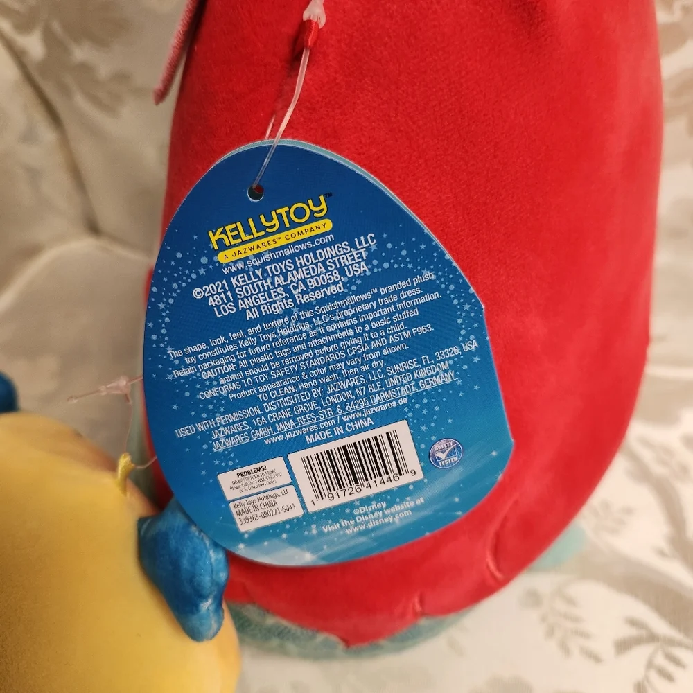 Squishmallow Ariel and Flounder Disney Squishmallows 10” and 4”